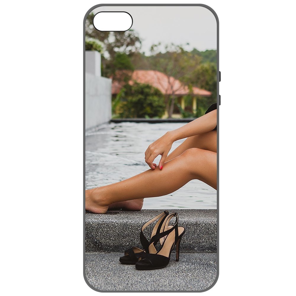 

Чехол-накладка Krutoff Soft Case Босоножки женские для iPhone 5/5s черный