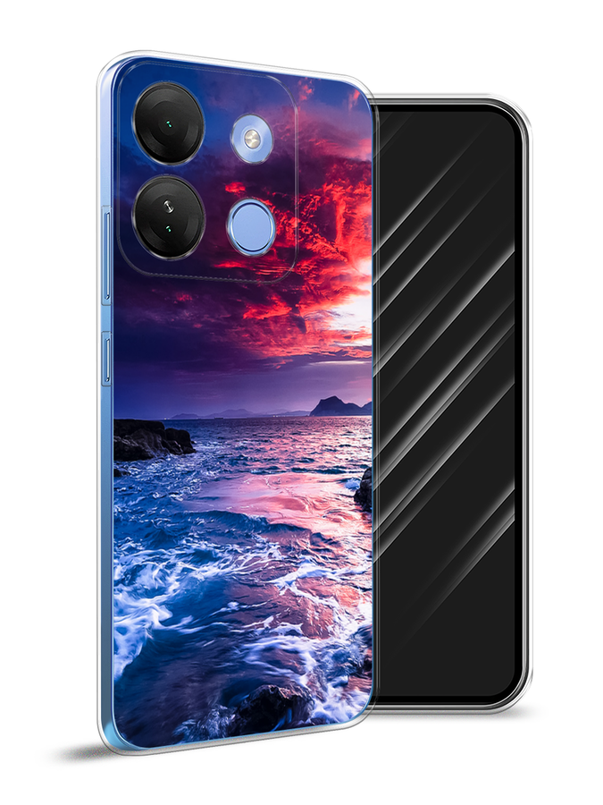

Чехол Awog на Infinix Smart 7 HD "Волны 1", Розовый;синий, 3103850-4