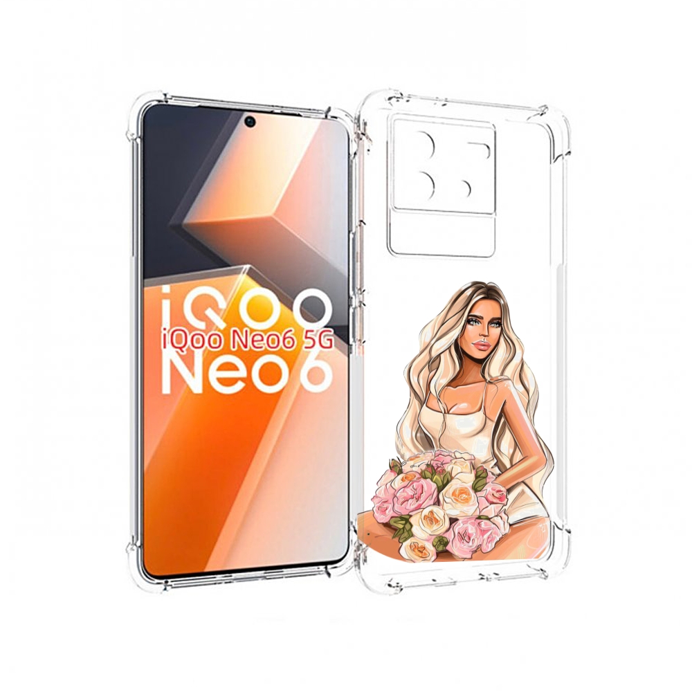 

Чехол MyPads Нежная-девушка женский для Vivo iQoo Neo 6 5G, Прозрачный, Tocco