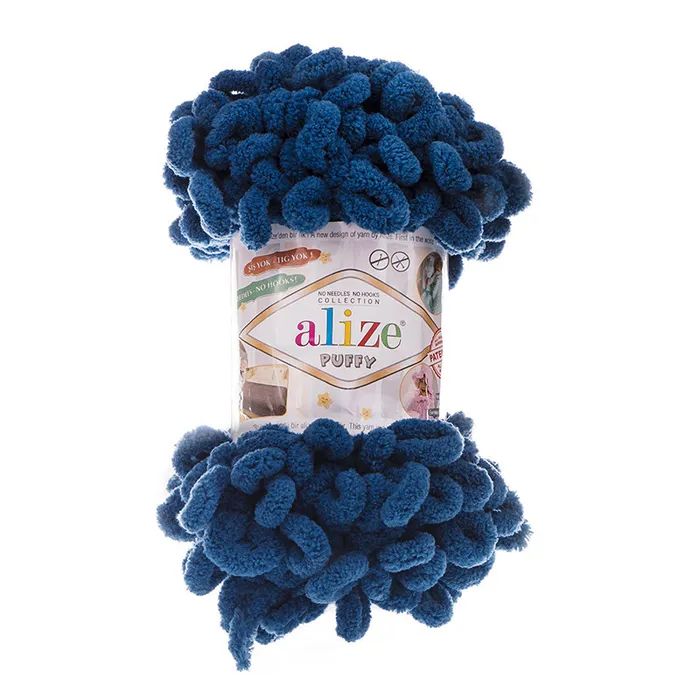 

Пряжа "Puffy" 100 % микрополиэстер 9м/100г (646 морской), Синий, Пряжа для вязания "Puffy"