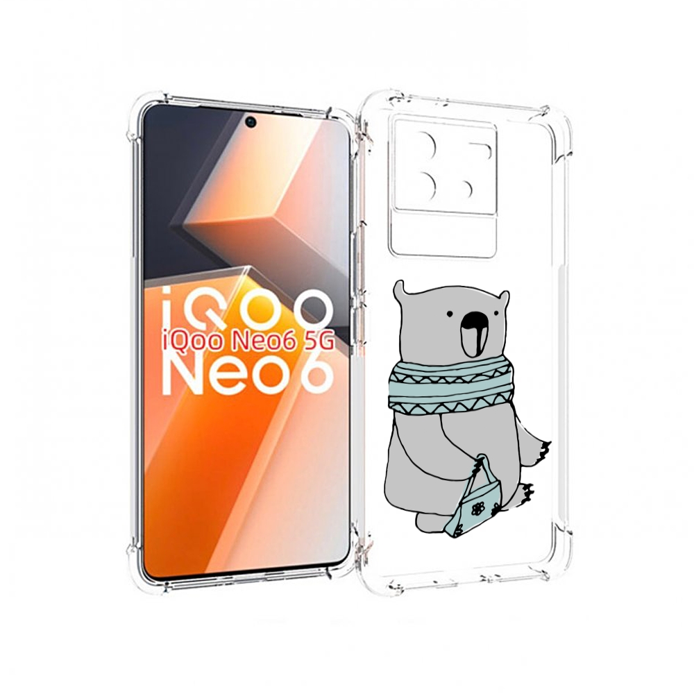 

Чехол MyPads Модный медведь для Vivo iQoo Neo 6 5G, Прозрачный, Tocco
