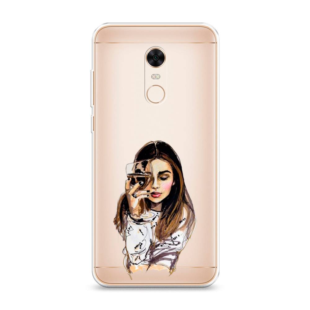 

Чехол Awog на Xiaomi Redmi 5 Plus "Девушка с бокалом", Разноцветный, 33150-7