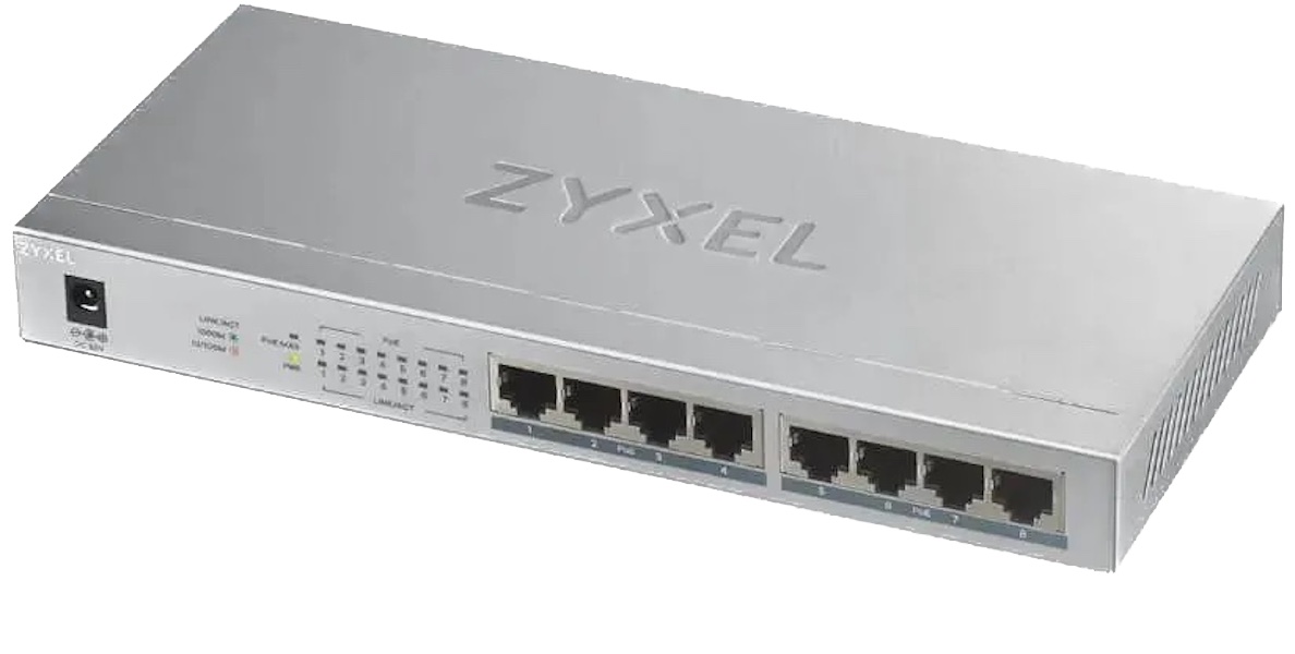 

Коммутатор ZYXEL GS1008HP-EU0101F, неуправляемый