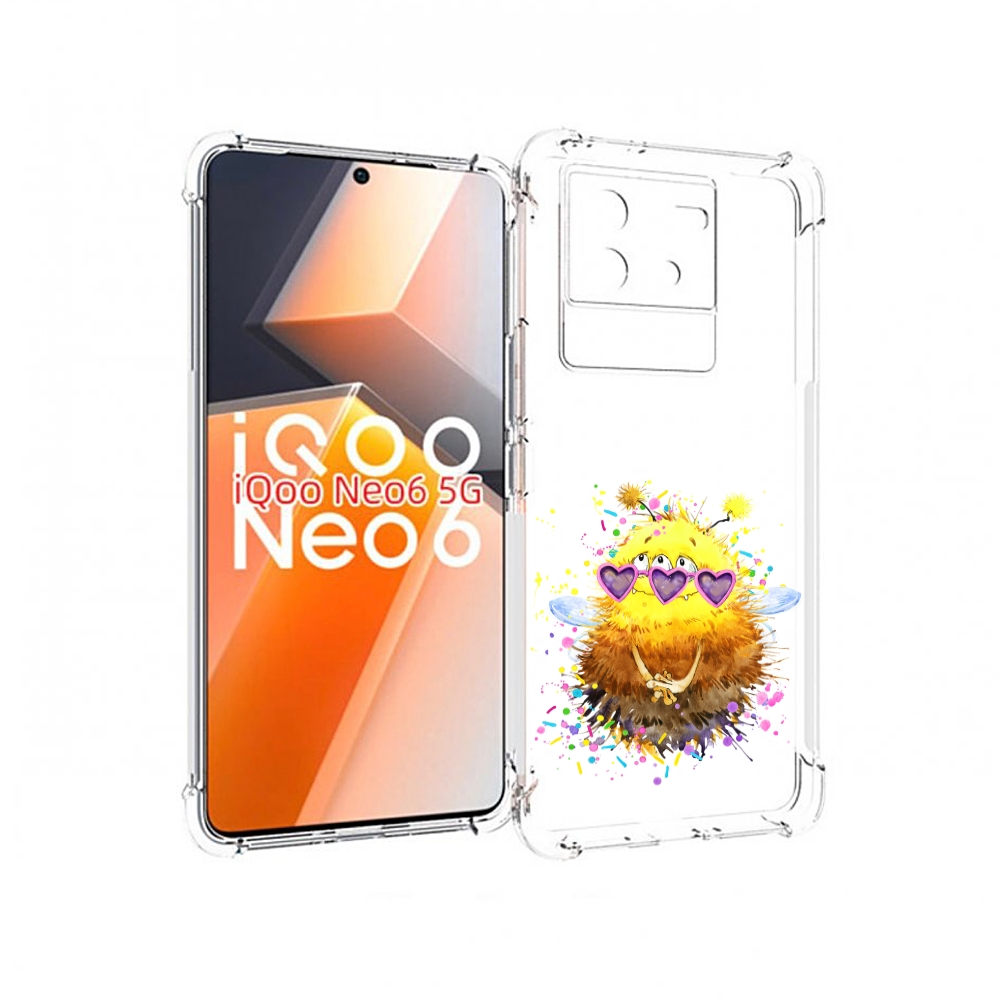 

Чехол MyPads Пушитый шмель для Vivo iQoo Neo 6 5G, Прозрачный, Tocco