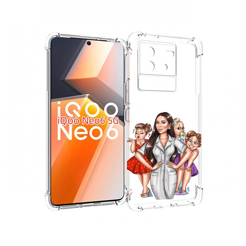 

Чехол MyPads Милые-дамы женский для Vivo iQoo Neo 6 5G, Прозрачный, Tocco