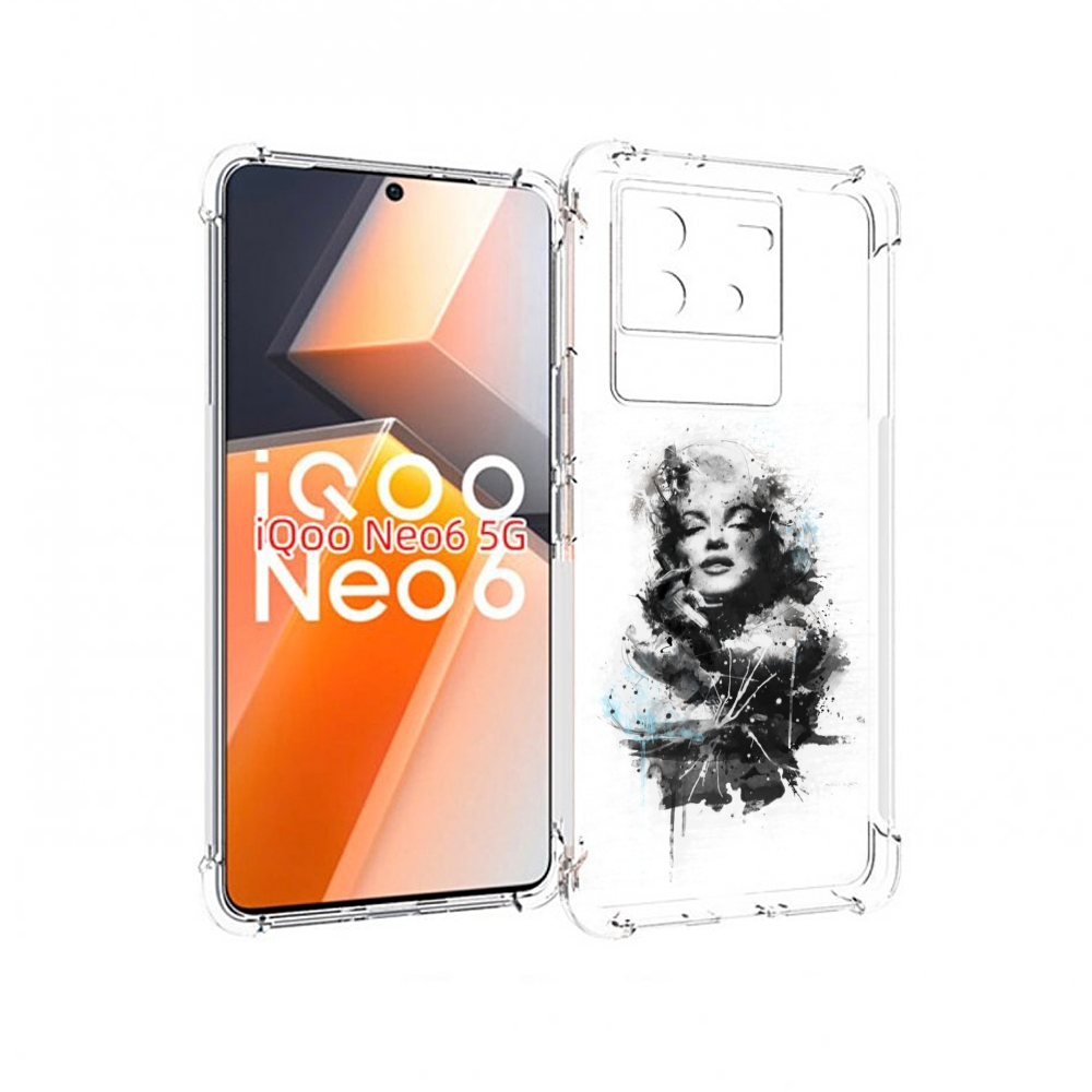 

Чехол MyPads Мерлин Монро загадочная женский для Vivo iQoo Neo 6 5G, Прозрачный, Tocco