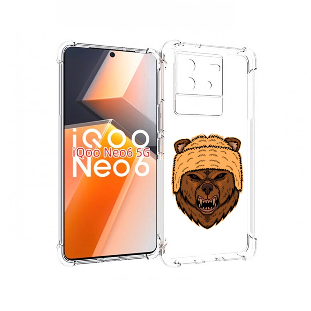 

Чехол MyPads Медведь-в-шапке для Vivo iQoo Neo 6 5G, Прозрачный, Tocco