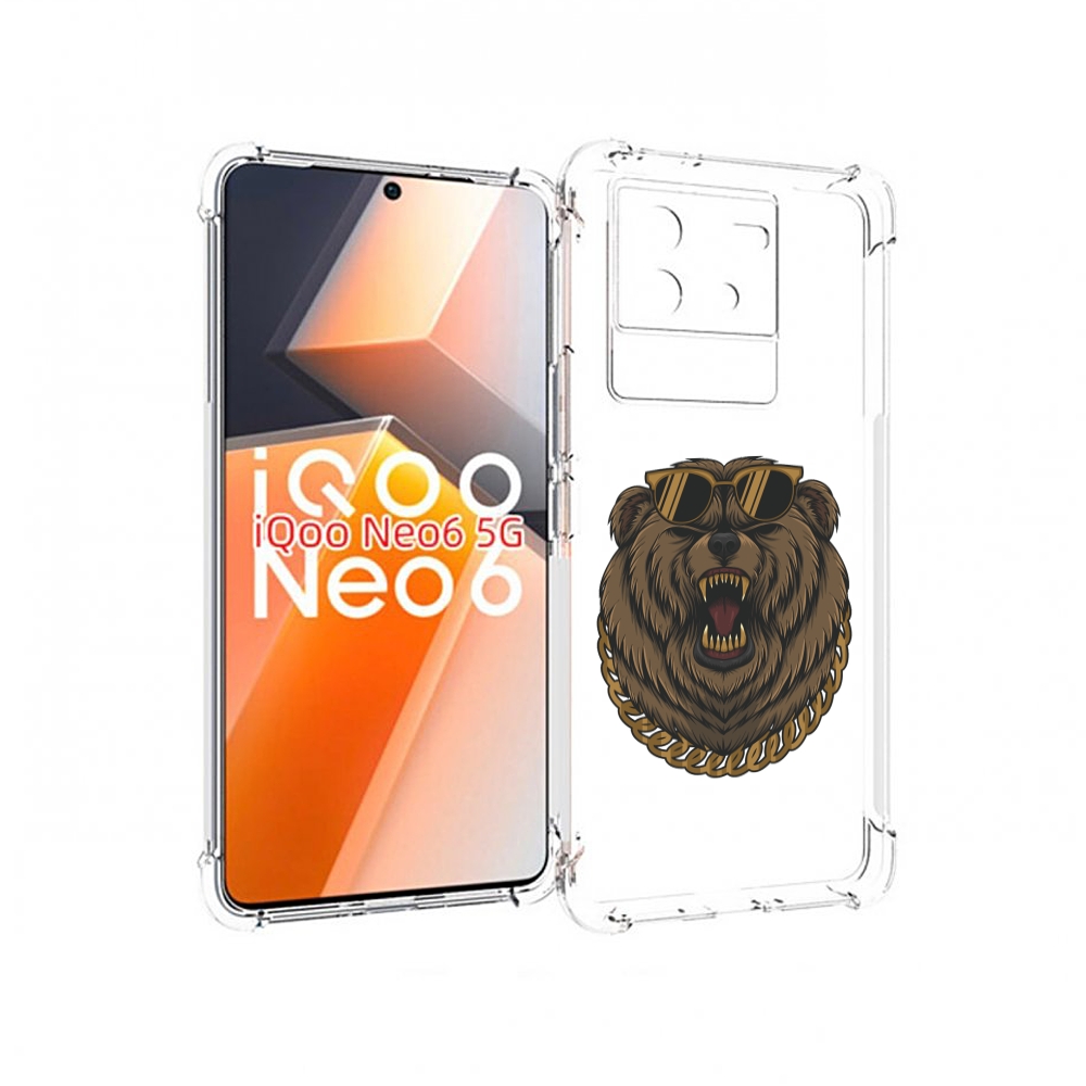 

Чехол MyPads Медведь-в-очках-2 для Vivo iQoo Neo 6 5G, Прозрачный, Tocco