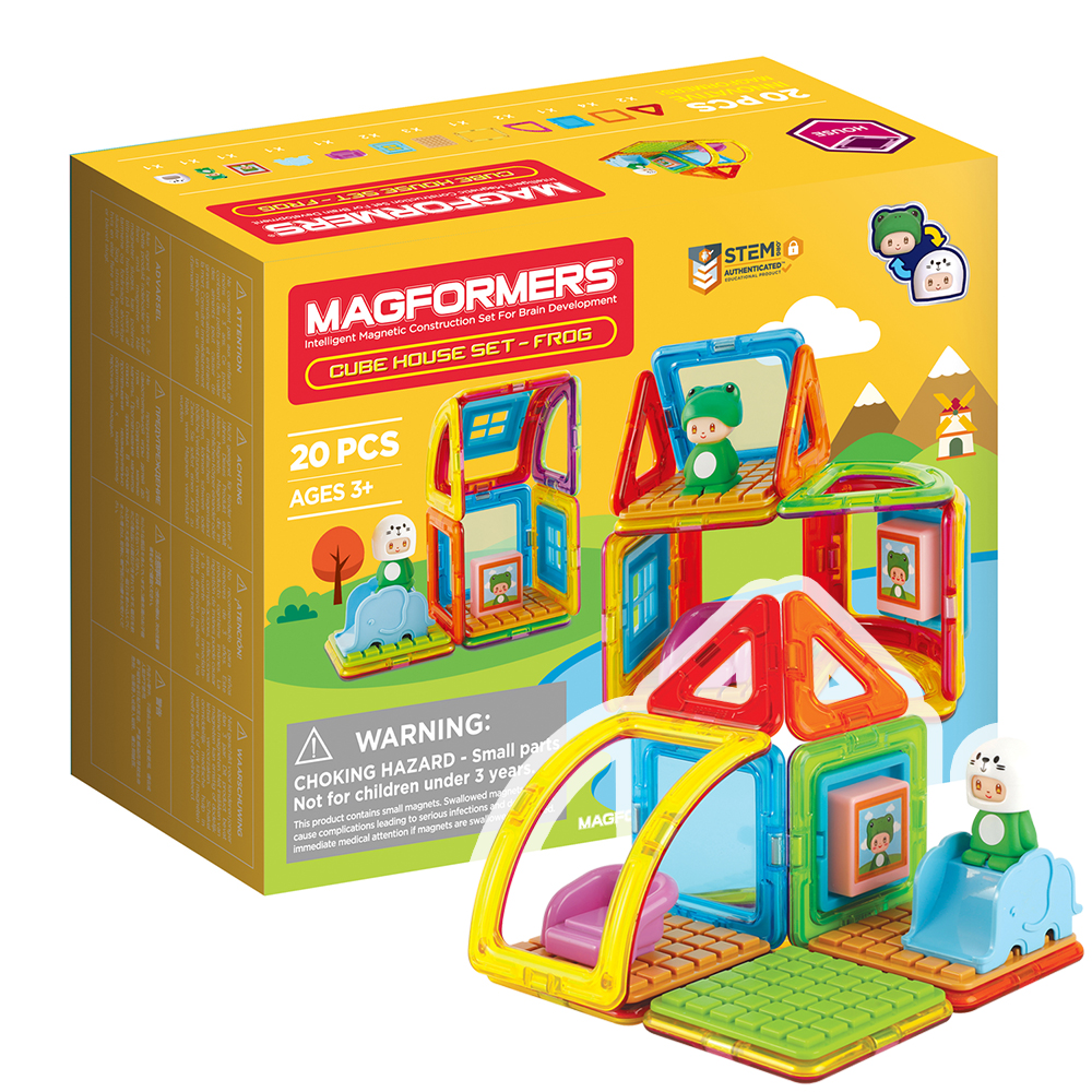 фото Конструктор магнитный magformers cube house frog 20дет 705019