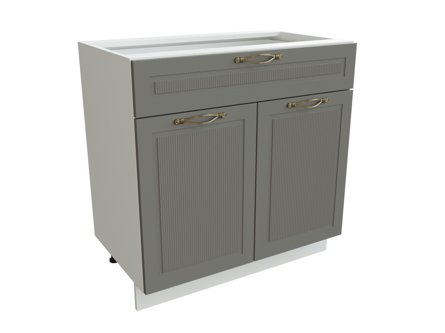 

Шкаф напольный с 2-мя дверцами и ящиком SURA Моцарт Монблан софт 80x47,8x81,6 ММК-00001797, Серый