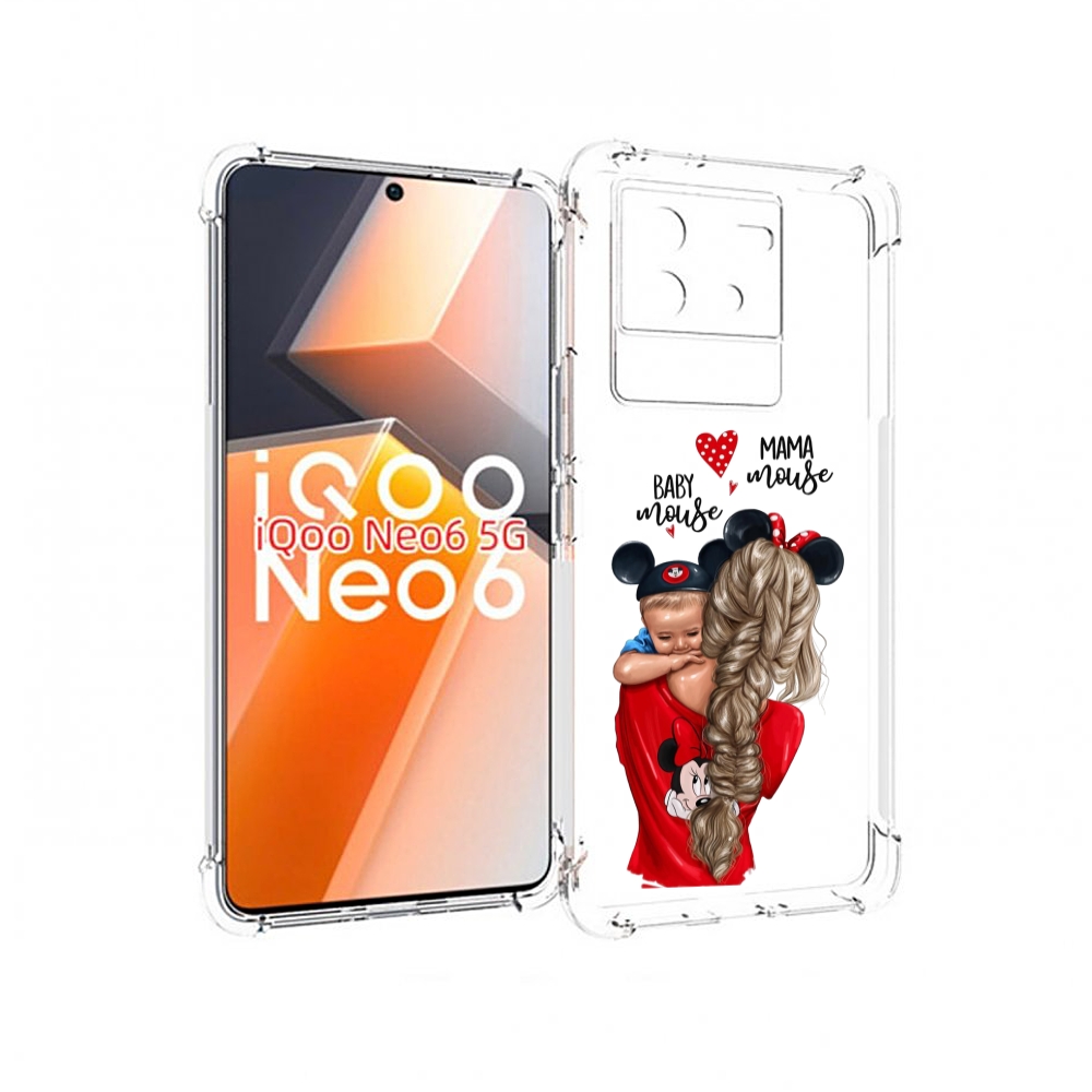 

Чехол MyPads Мама-маус женский для Vivo iQoo Neo 6 5G, Прозрачный, Tocco
