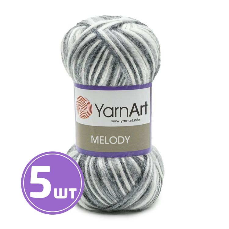 

Пряжа YarnArt Melody 905 мультиколор 5 шт по 100 г, Разноцветный