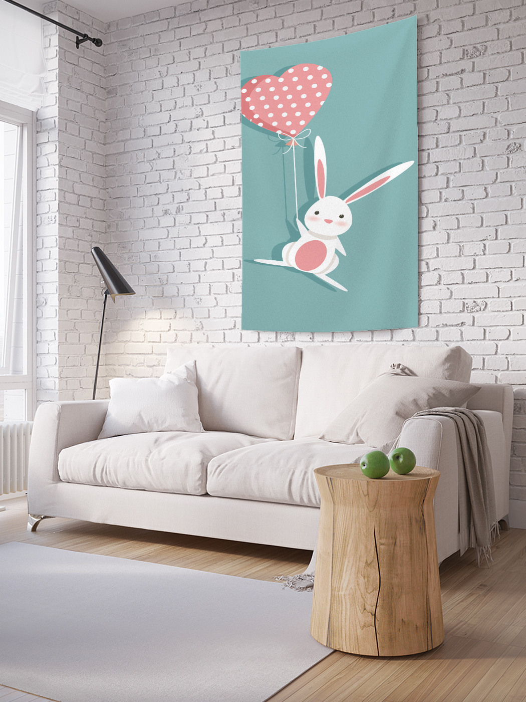 

Вертикальное фотопанно на стену JoyArty Влюбленный кролик с шариком 150x200 см, Влюбленный кролик с шариком