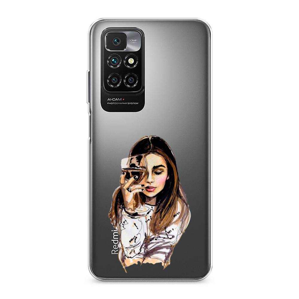 

Чехол Awog на Xiaomi Redmi 10 "Девушка с бокалом", Разноцветный, 311350-7
