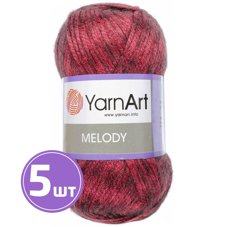 

Пряжа YarnArt Melody 888 черный-красный 5 шт по 100 г