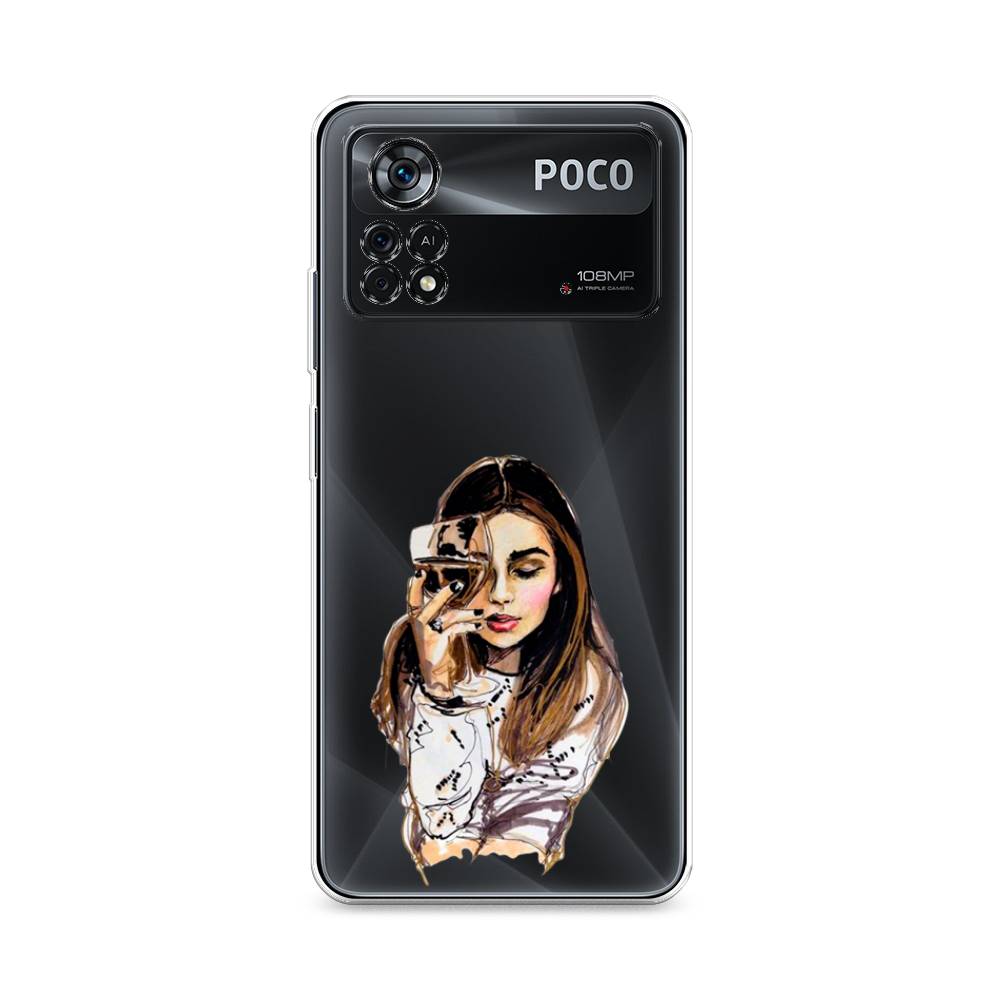 

Чехол Awog на Poco X4 Pro 5G "Девушка с бокалом", Разноцветный, 313150-7