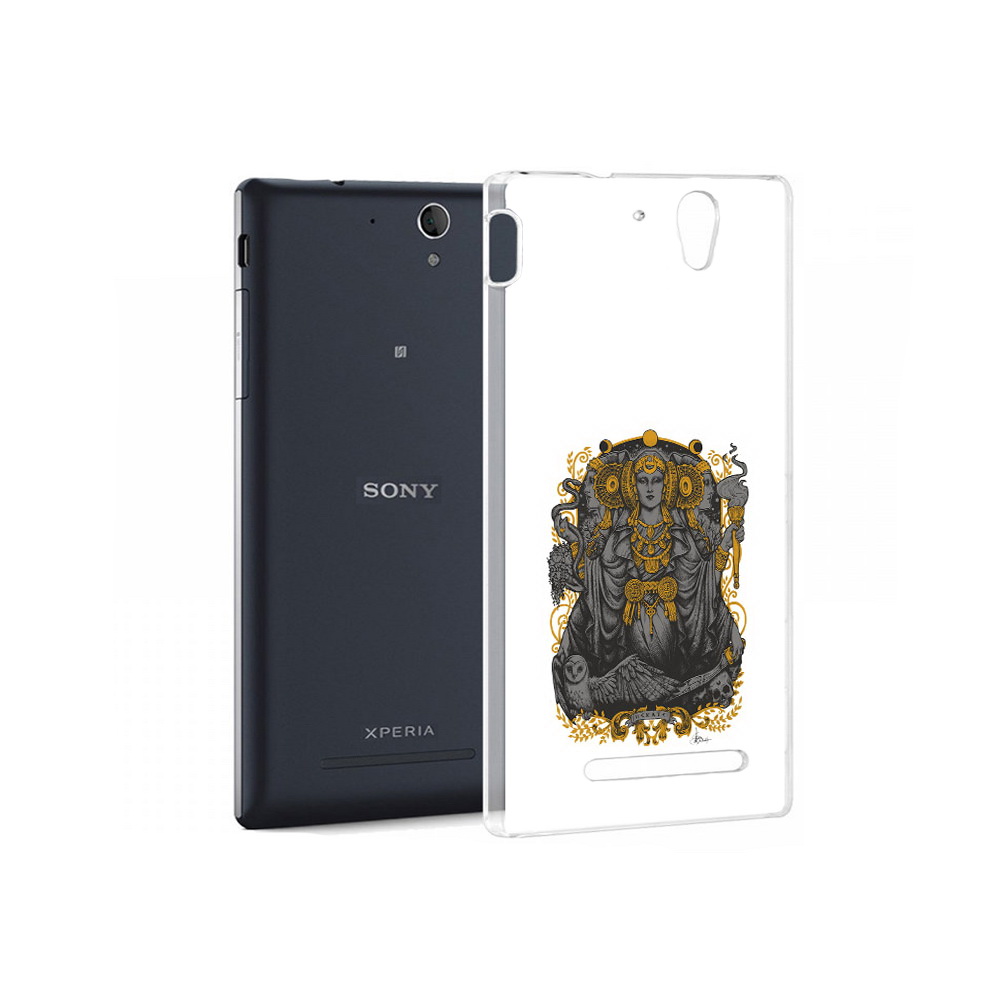 

Чехол MyPads Tocco для Sony Xperia C5 Ultra божество с золотыми элементами, Прозрачный, Tocco
