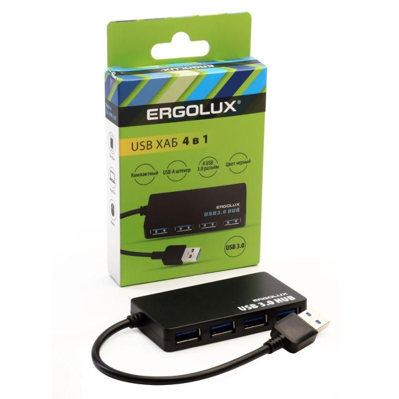 Разветвитель USB ELX-SLP01-C02 4USB 2А коробка черн ERGOLUX 15109 580₽