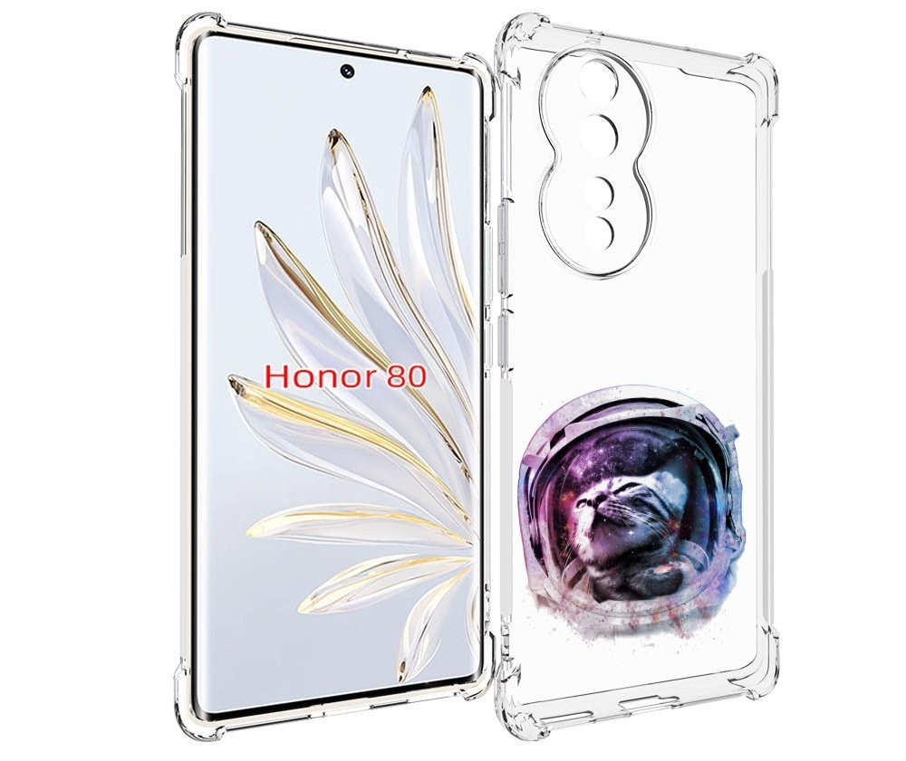 

Чехол MyPads кот в шлеме для Honor 80, Прозрачный, Tocco
