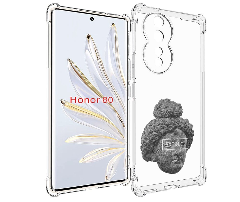 

Чехол MyPads каменное лицо девушки для Honor 80, Прозрачный, Tocco