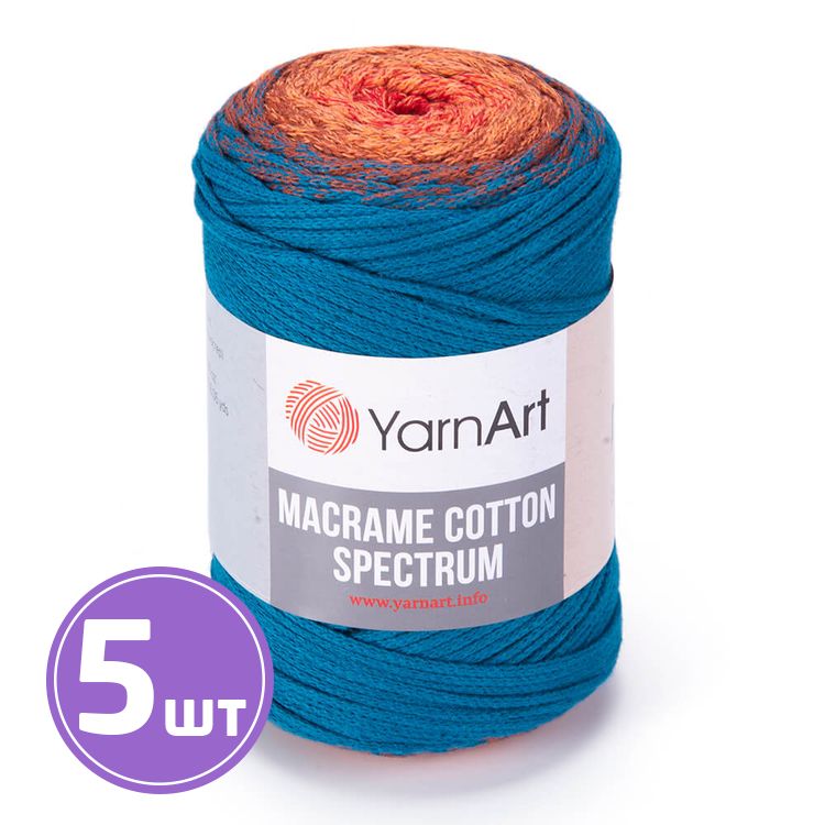 

Пряжа YarnArt Macrame cotton spectrum 1317 мультиколор 5 шт по 250 г, Разноцветный