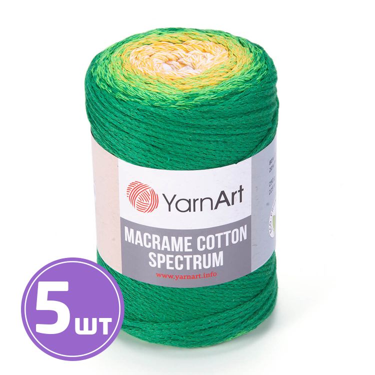 

Пряжа YarnArt Macrame cotton spectrum 1313 мультиколор 5 шт по 250 г, Разноцветный