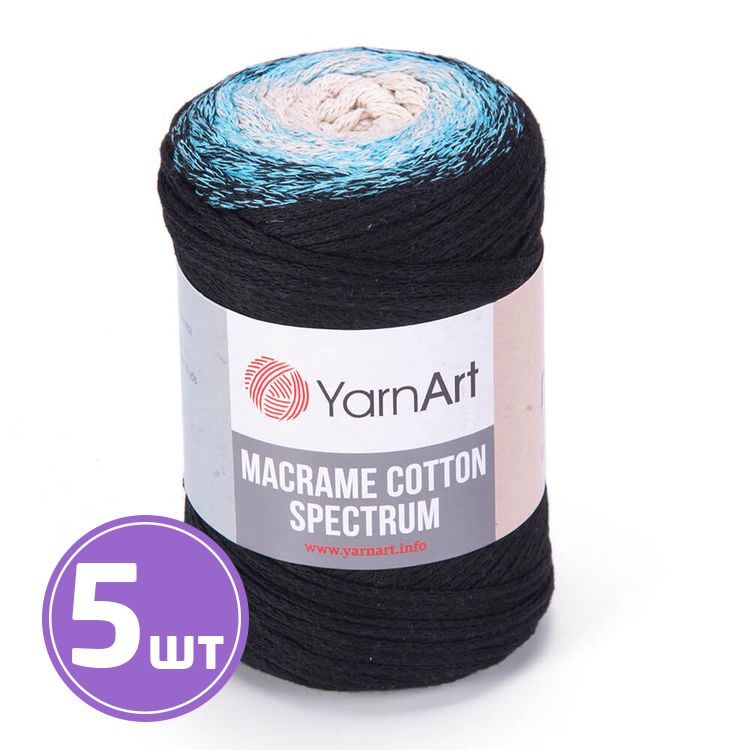 

Пряжа YarnArt Macrame cotton spectrum 1310 мультиколор 5 шт по 250 г, Разноцветный