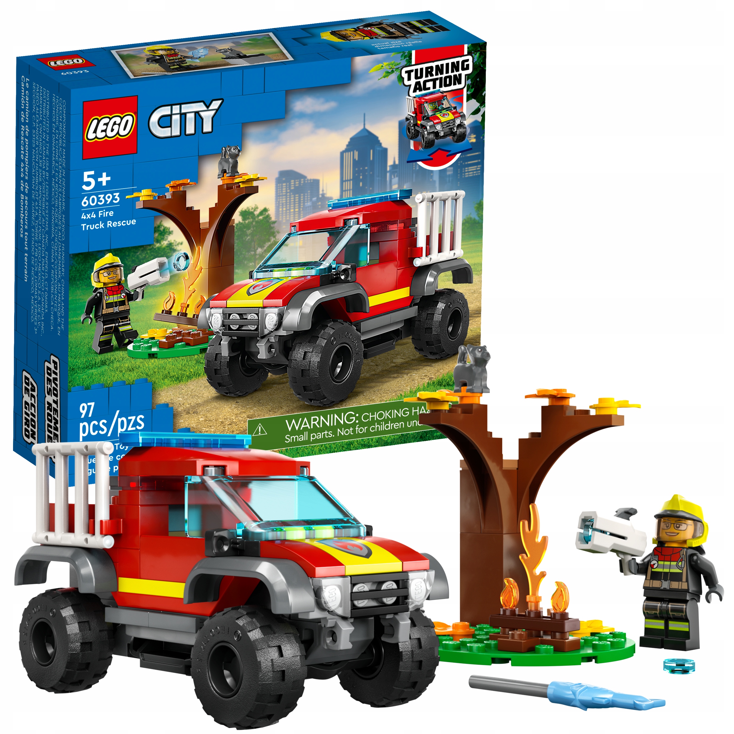 Конструктор LEGO City Спасательный пожарный внедорожник, 97 деталей, 60393 конструктор lego city спасательный пожарный внедорожник 97 деталей