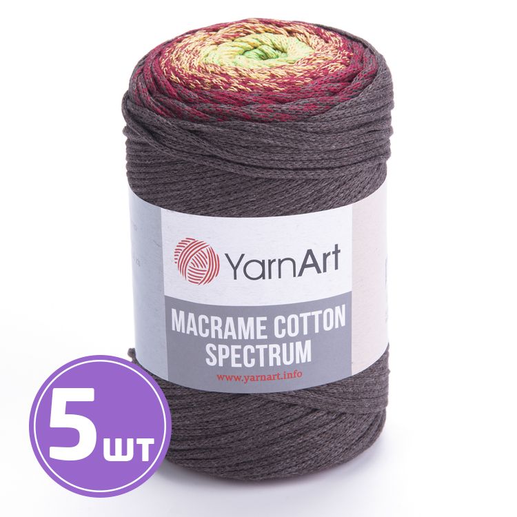 

Пряжа YarnArt Macrame cotton spectrum 1305 мультиколор 5 шт по 250 г, Разноцветный