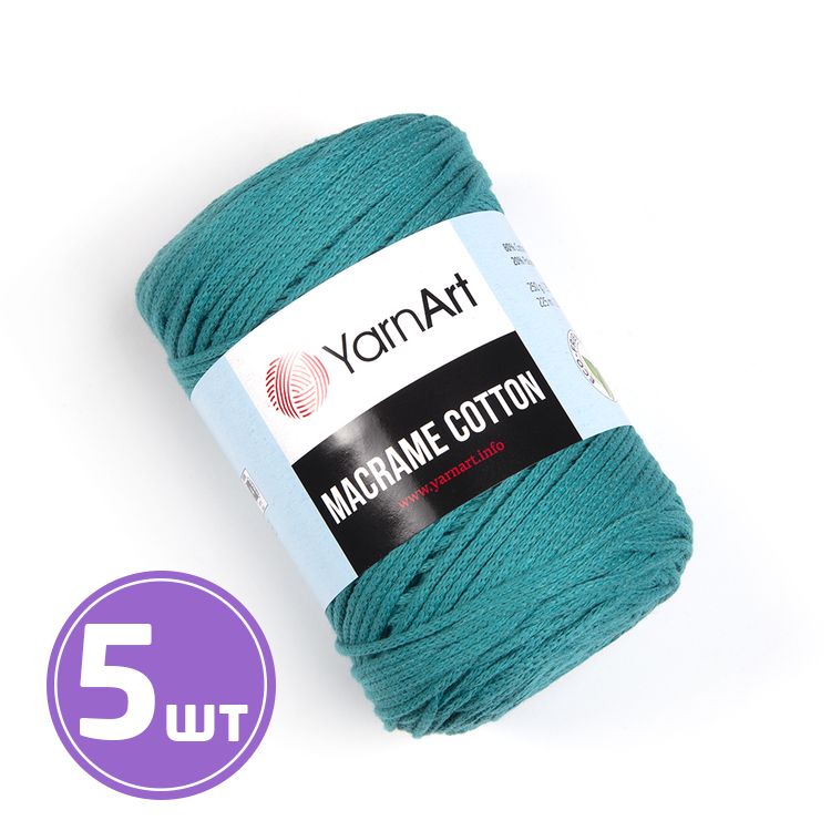 

Пряжа YarnArt Macrame Cotton 783 светло-изумрудный 5 шт по 250 г, Бирюзовый