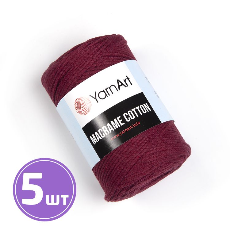 

Пряжа YarnArt Macrame Cotton 781 георгин 5 шт по 250 г, Розовый