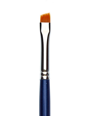 Кисть для бровей из упругого нейлона со скосом №8 (Цв: Blue) posh кисть малая со скосом для бровей подводки и прорисовки межресничного пространства ворс таклон bamboo 8812