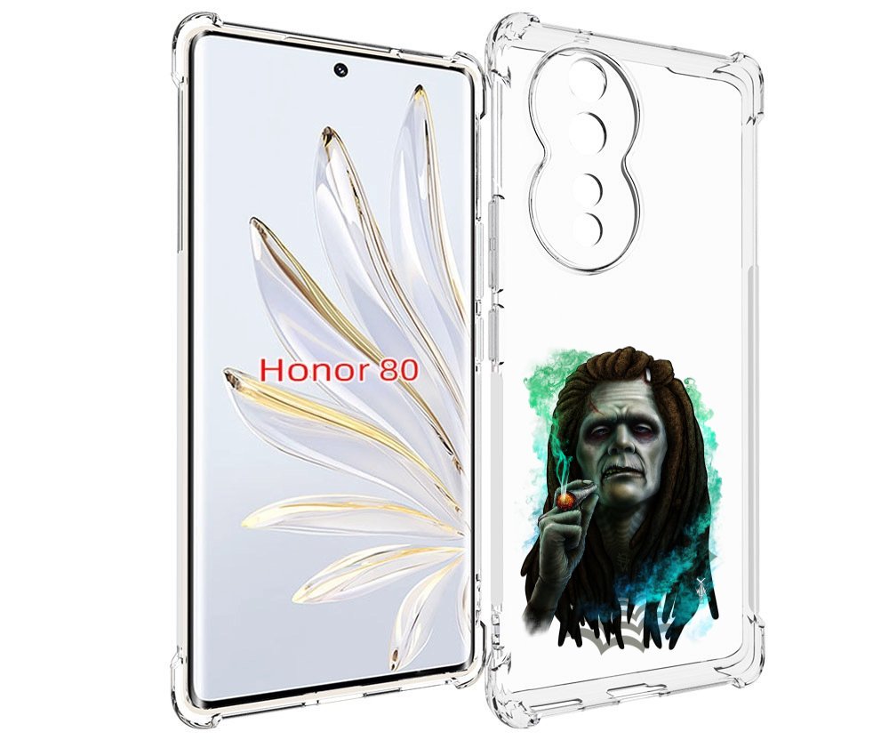 

Чехол MyPads зеленый мужчина с сигаретой для Honor 80, Прозрачный, Tocco