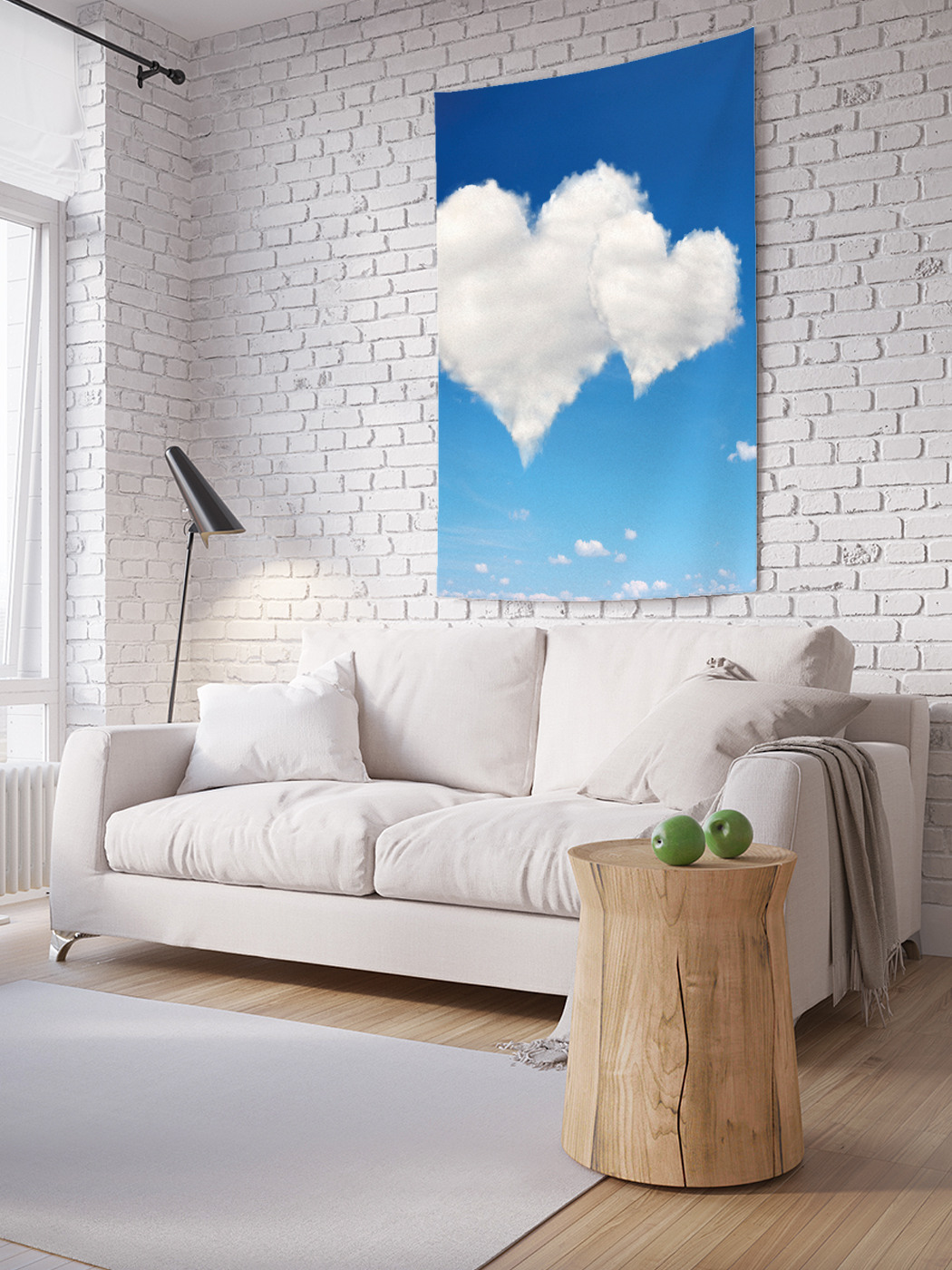 

Вертикальное фотопанно на стену JoyArty Облака в форме сердца 150x200 см, Облака в форме сердца