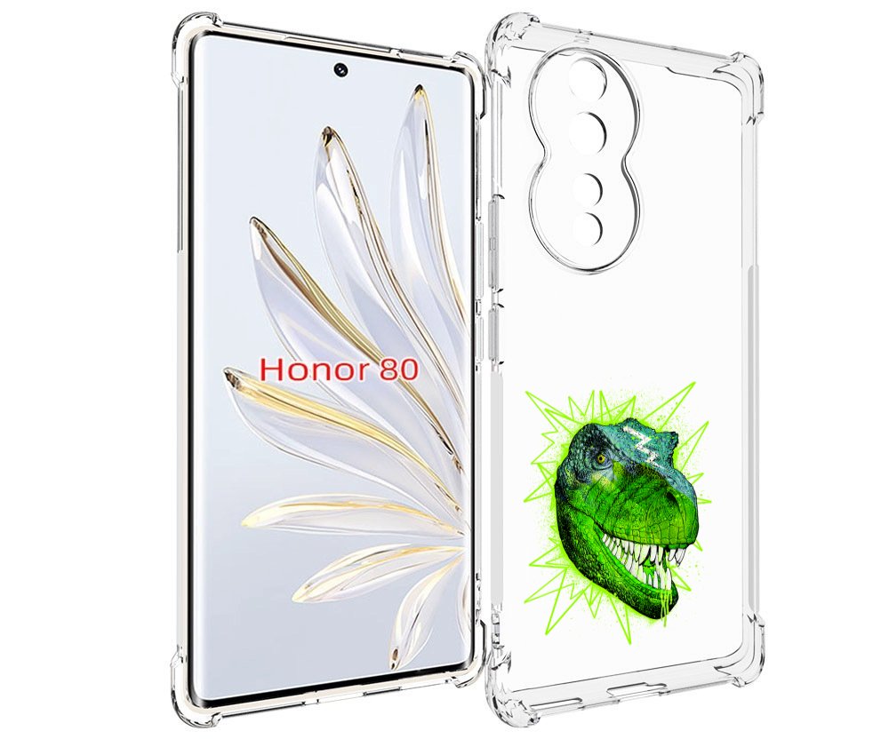

Чехол MyPads зеленый динозавр для Honor 80, Прозрачный, Tocco