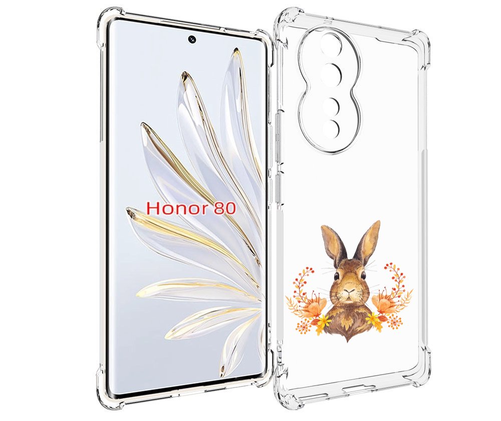 

Чехол MyPads зайка в цветах для Honor 80, Прозрачный, Tocco