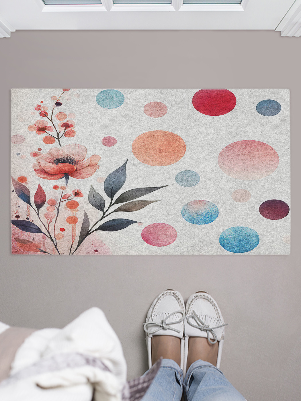 

Коврик придверный JoyArty Акварельный мак, door_sd3333