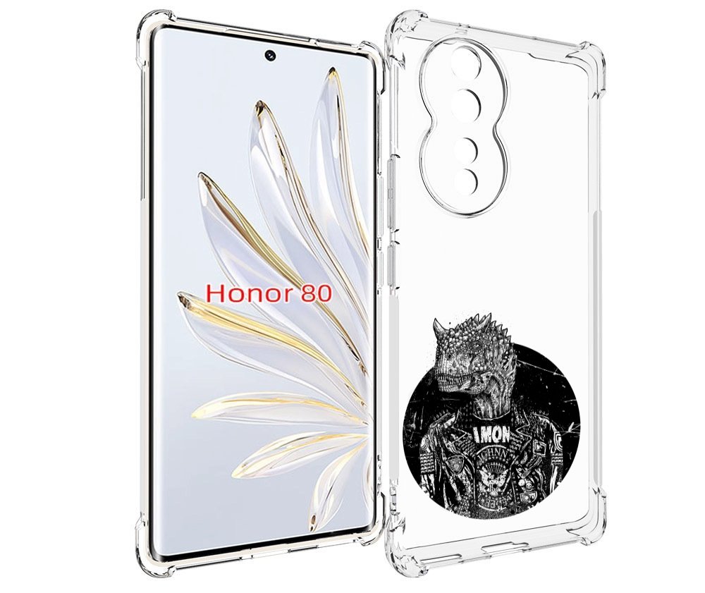 

Чехол MyPads динозавр в куртке для Honor 80, Прозрачный, Tocco