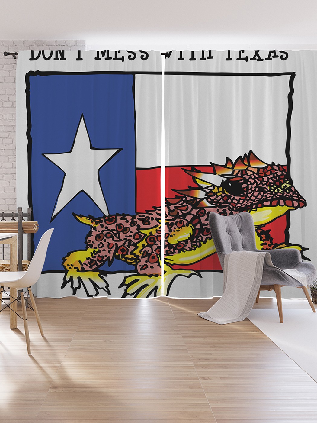 

Шторы под лён JoyArty "Не связывайтесь с техасом", серия Oxford DeLux, 340х265 см, Не связывайтесь с техасом