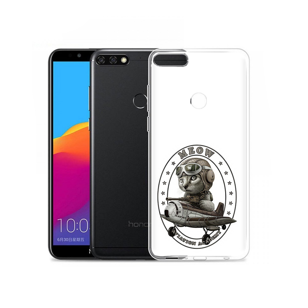 

Чехол MyPads Tocco для Honor 7C Pro кот в самолете (PT113786.47.395), Прозрачный, Tocco