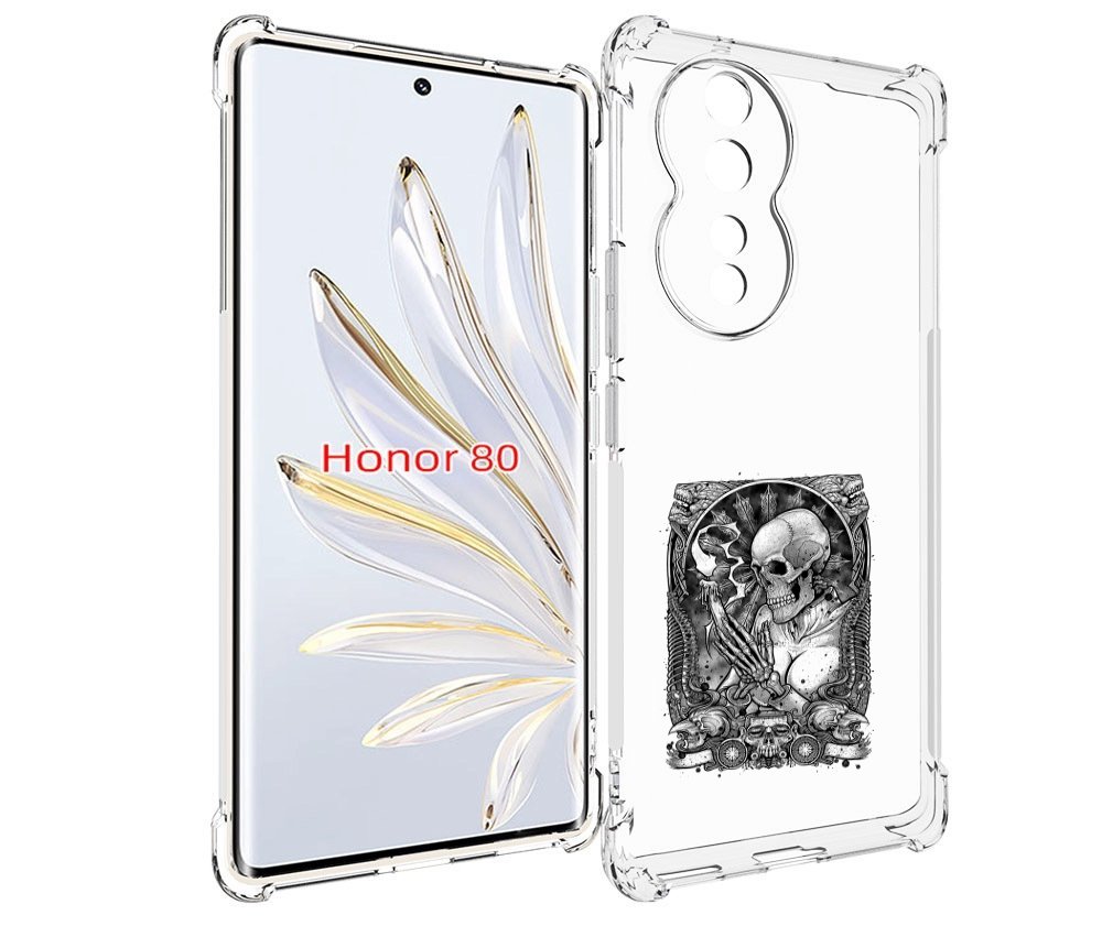 

Чехол MyPads девушка скелет для Honor 80, Прозрачный, Tocco