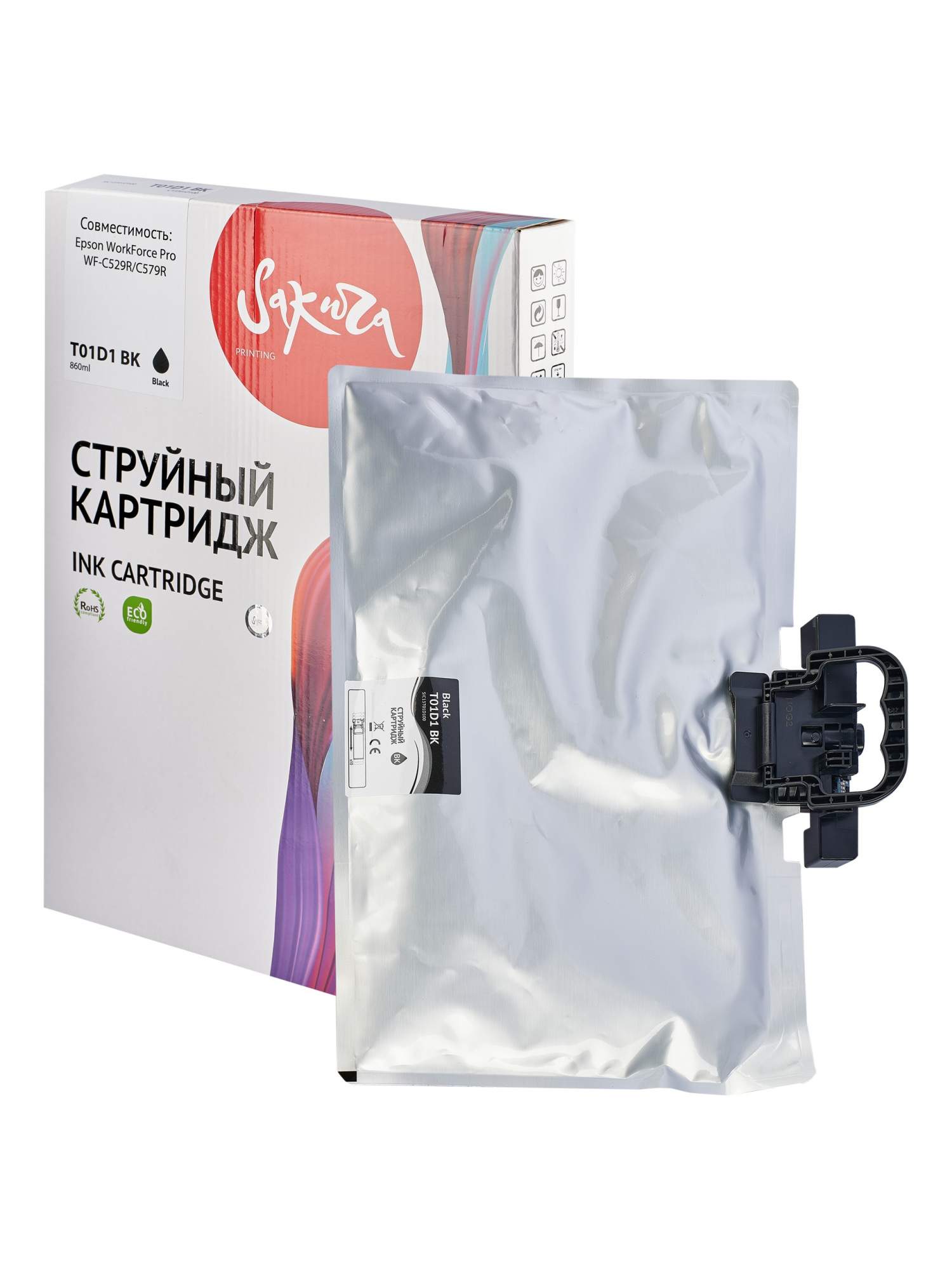 

Чернила для струйного принтера SAKURA C13T01D100 SIC13T01D100 Black, совместимый, Черный, C13T01D100