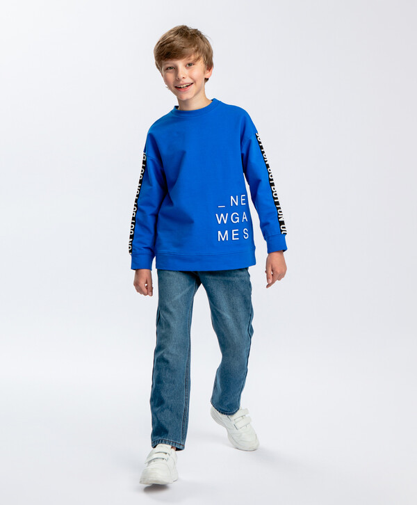 

Толстовка с лампасами синяя Button Blue (158), Синий, 223BBBJC16081000