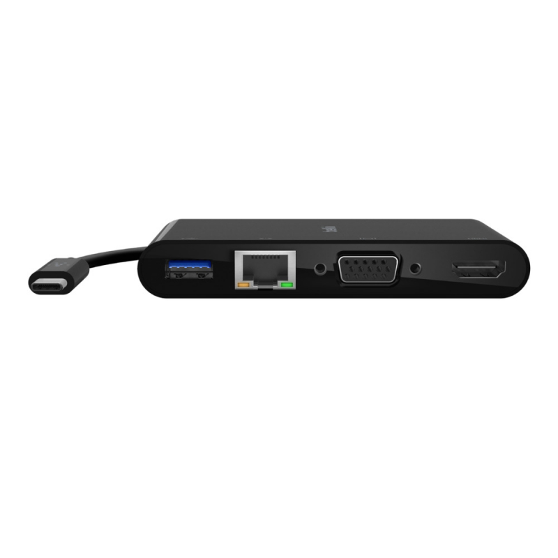 Адаптер Belkin USB-C на Ethernet, HDMI, VGA, USB-A Black (AVC005btBK)