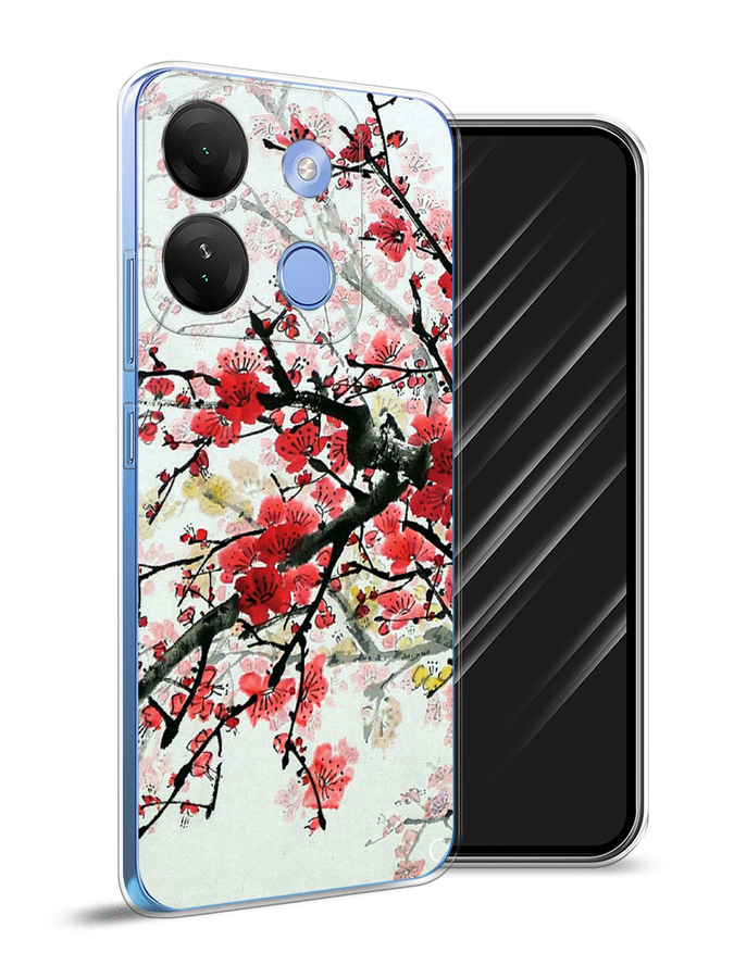 

Чехол Awog на Infinix Smart 7 HD "Сакура", Розовый;черный, 3103850-4