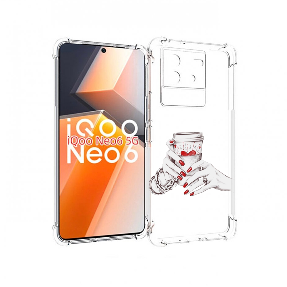 

Чехол MyPads Любовный-стакан для Vivo iQoo Neo 6 5G, Прозрачный, Tocco