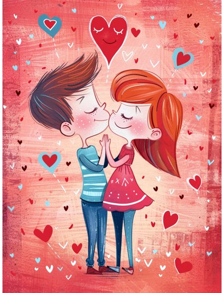 

Алмазная мозаика на подрамнике Влюбленные, 40x30 см, 50 цветов, 83272, ПРА-706