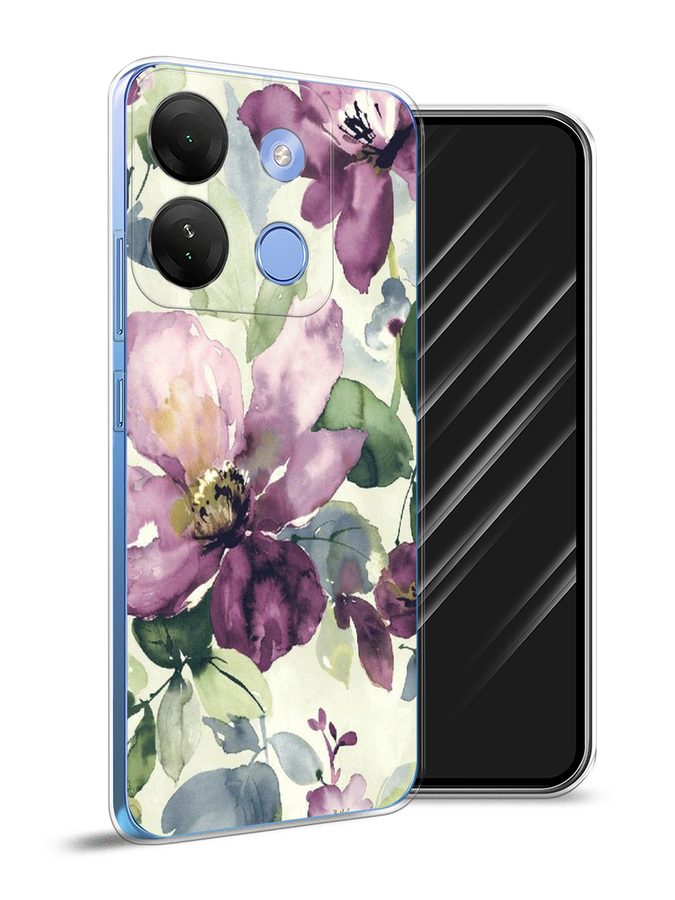 

Чехол Awog на Infinix Smart 7 HD "Сиреневые цветы-акварель", Фиолетовый, 3103850-10
