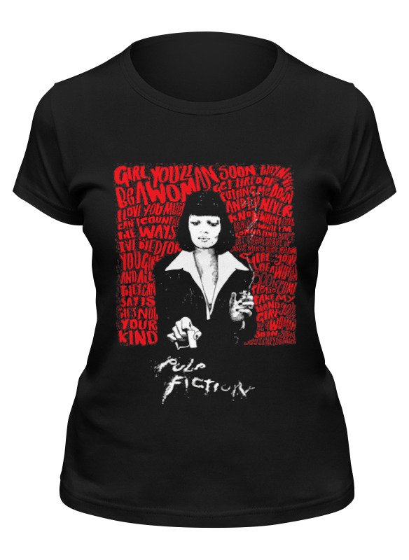 

Футболка женская Printio Pulp fiction black черная S, Черный, Pulp fiction black