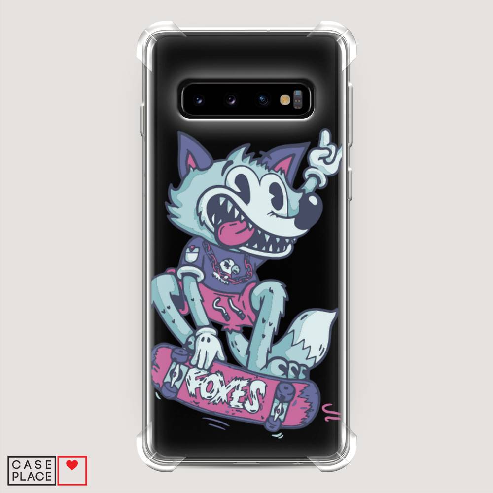 фото Противоударный силиконовый чехол "foxes" на samsung galaxy s10 + awog